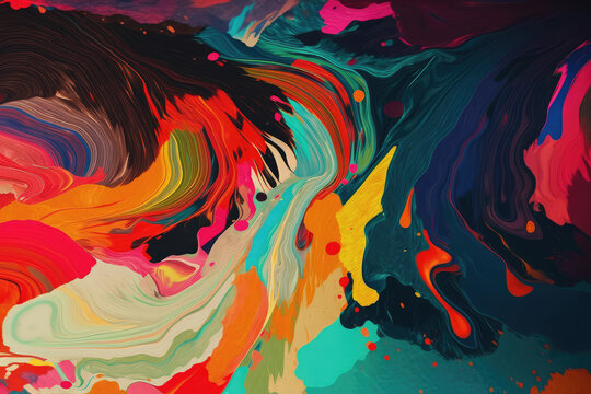 Psychedelic Design Art Colorful Background. Generative AI