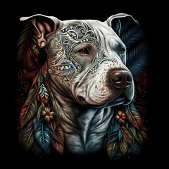 Portrait of a Pitbull Dog