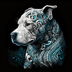Portrait of a Pitbull Dog