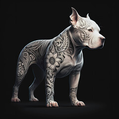 Portrait of a Pitbull Dog