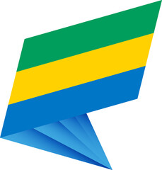 Flag of Gabon, modern pin flag