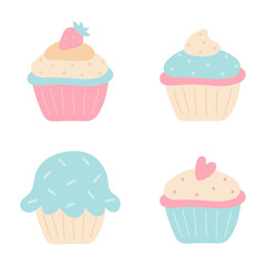 Delicious cupcake. Dessert vector illustration design.