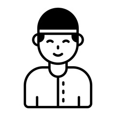 An amazing vector of muslim man avatar, easy to download