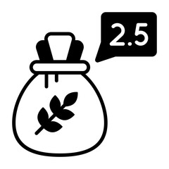 Grain sack with chat bubble denoting concept of zakat vector