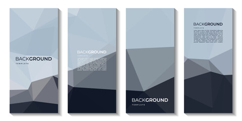 a set of brochure with colorful background. banners design. triangle shapes. lowpoly design.