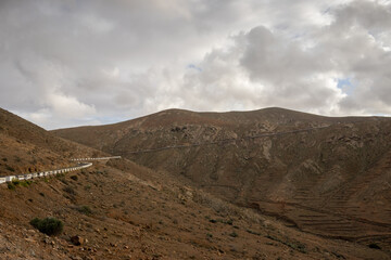 Mountains and a cloudy sky, Fuerteventura, Spain