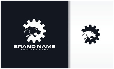 Strong panter and gear logo