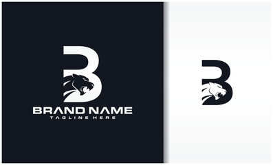 Letter B with panther head icon logo vector image © sayida