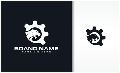 Strong panter and gear logo