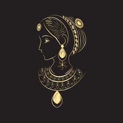 Creative luxury decorative indian jewellery logo template.