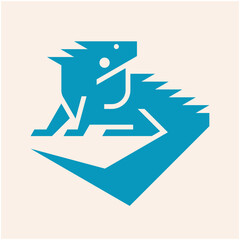 Iguana Logo. Icon design. Template elements