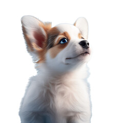 Chihuahua puppy isolated on white. Generative Ai