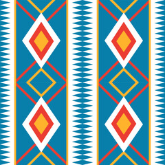 Colorful ethnic tribal with white background. Seamless tribal patterns, wallpaper, fabric 