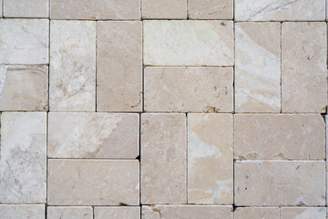 Texture of decorative masonry stones. white marble rectangles