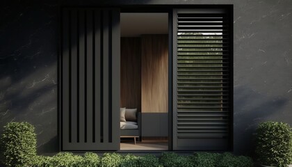 this simple but beautiful shutter/reluxe chair creates a modern effect