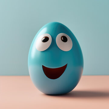 Easter Egg Facial Expression Capturing the Spirit of Celebration - Easter Egg Excited - Generative AI