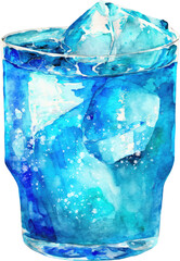 glass of blue soda