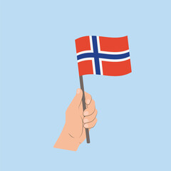 Flag of Norway, Hand Holding flag