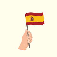Flag of Spain, Hand Holding flag