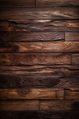Dark wooden texture. Rustic three-dimensional wood texture. generative ai wood background. Modern wooden facing background