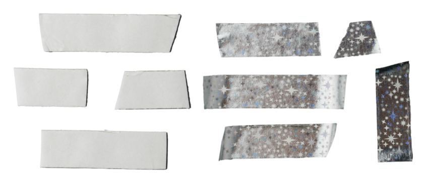 Adhesive tape set isolated on transparent background. Png realistic design element - Powered by Adobe