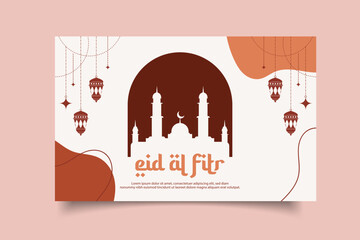 flat illustration eid al fitr template design