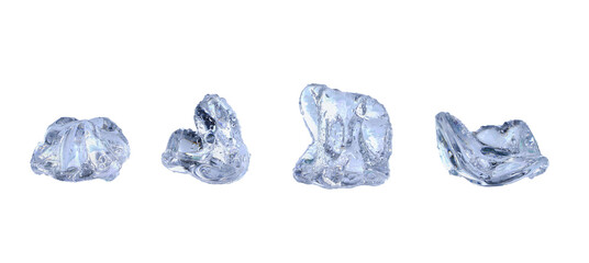 Ice with water drop isolated on transparent background PNG image