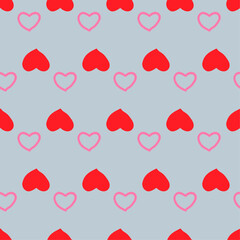 Abstract seamless Valentine's day. Background decoration with hearts. Wrapping paper design, banner Vector illustration