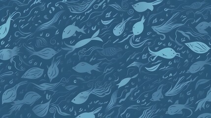 Simple and subtle aquatic background pattern for web and poster design. Generative AI