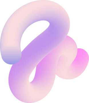 3D Pink Gradient Squiggle 