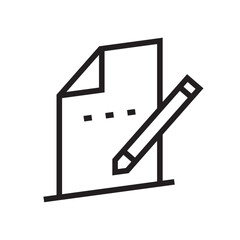 document business icon with black outline style. business, icon, checklist, symbol, document, vector, report. Vector illustration