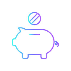 piggy bank business icon with purple blue outline style. icon, storage, business, symbol, set, vector, service. Vector illustration