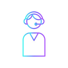 customer service business icon with purple blue outline style. business, vector, group, icon, set, symbol, people. Vector illustration