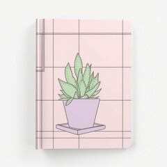 plant in a pot diary aesthetic simple design generative ai