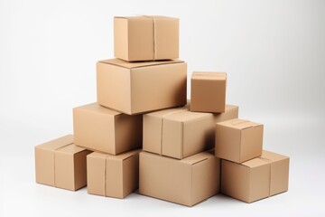 Fototapeta premium cardboard boxes on white background
