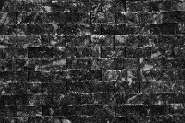 Marble bricks decorative masonry wall black and white