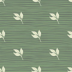 Simple leaves Seamless pattern. Decorative forest leaf endless wallpaper. Organic background.