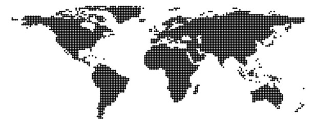 Vector dotted world map background illustration
