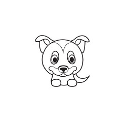  A cartoon cat vector line art for coloring page.