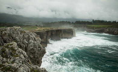 Bufones de Pria, a beautiful coastline location in Asturias, Spain.
