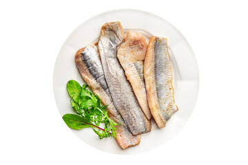 herring fillet fish seafood meal food snack on the table copy space food background rustic top view