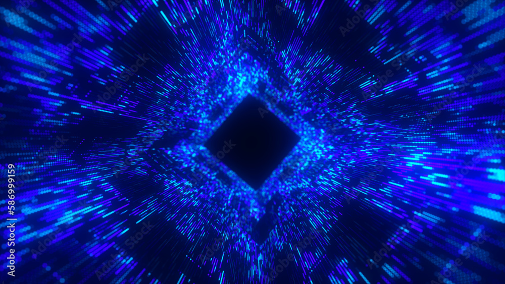 Poster abstract technology background. big data digital code. futuristic dots background. 3d rendering.