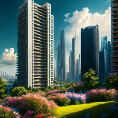 Fototapeta premium modern city skyline