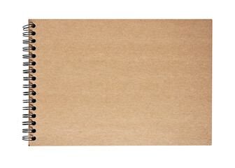 spiral craft paper notebook isolated on white background