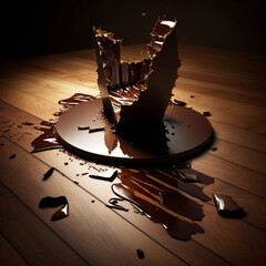 Chocolate Photography on Wooden Table generative ai