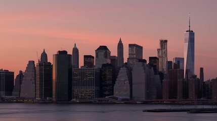 an image of a skyline at sunset