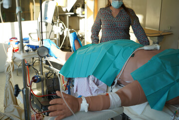 Training of medical interns in the ECMO technique Extracorporeal Membrane Oxygenation.