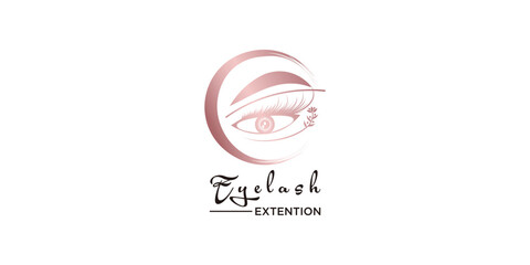 Beauty lash logo with creative design premium vector