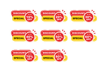 set of sale tags of special discount