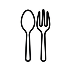Spoon, knife, fork icon. Ready to use vector elements for restaurant logo.
